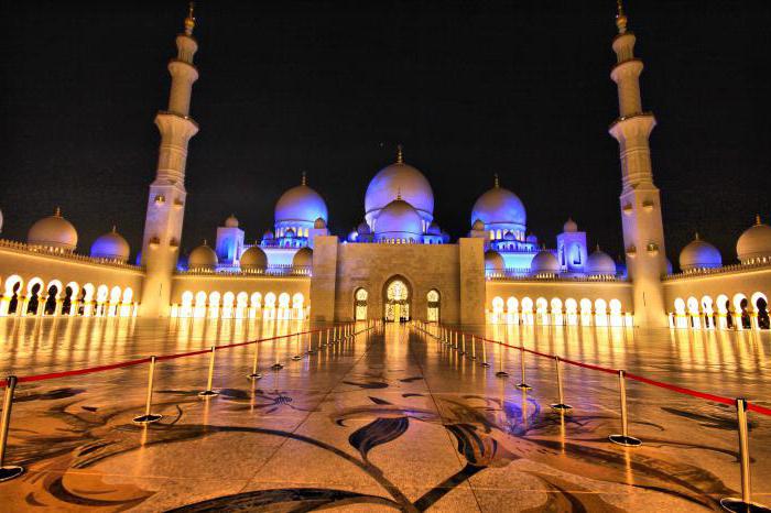 Lielā Sheikh Zayed mošeja Abu Dhabi: apraksts un vēsture