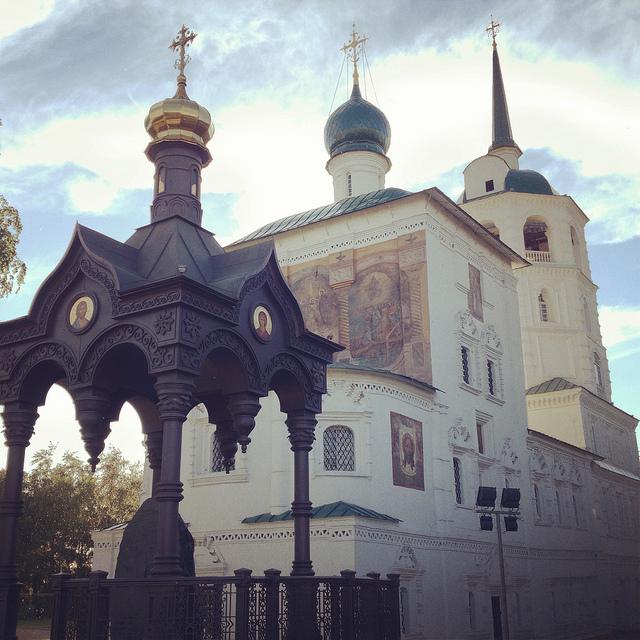 Irkutska, Spaskiskā baznīca - Rietākais piemineklis Sibīrijas monumentālajai arhitektūrai