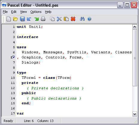 programmas struktūra Pascal